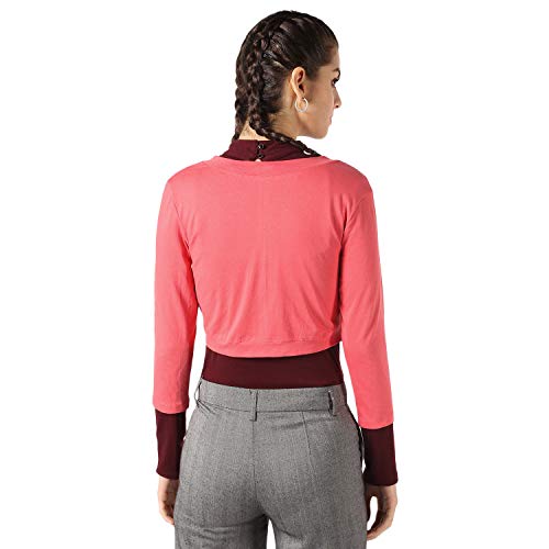 Image of PepTrends Solid Cotton Knitted Short Shrug with Front Open