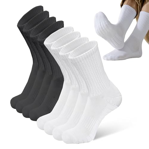 Listado de Calcetines de deporte para Mujer - solo los mejores. 49 Gyuochun Calcetines 8 Pares para Hombre Mujer, Calcetas Deportivos Largos, Calcetas con Parte Inferior de Toalla Gruesa Transpirable Antideslizantes, Calcetines Acolchados para...
