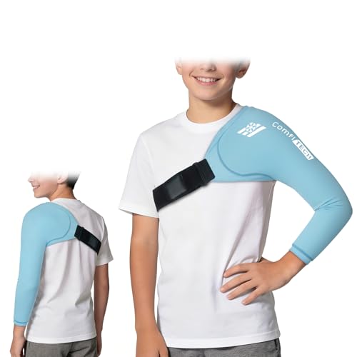 ComfiTECH Youth Shoulder Arm Ice Pack Wrap for Young Pitchers Ice Arm Sleeve for Teen Volleyball Players Flexible Cold Application for Throwing Recovery Elbow Joint & Muscle Comfort Medium