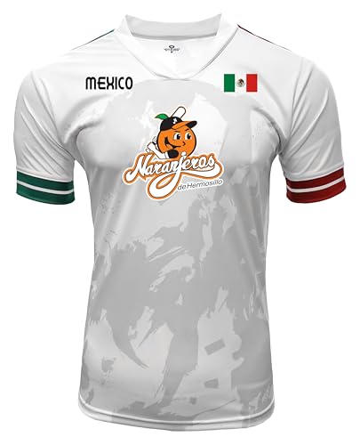 Jersey Mexico Naranjeros de Hermosillo 100% Polyester White/Grey_Made in Mexico (XXXX-Large)