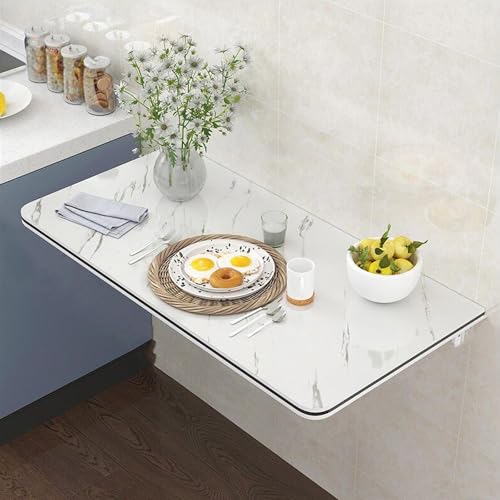 BXKF Mesa Plegable de Pared Que Ahorra Espacio, Mesa Abatible de Pared, Soporta hasta 80kg para Lavandería, Cocina, Comedor, Banco de Trabajo de Estudio para Pared Sólida(90 * 40cm/35 * 16in)