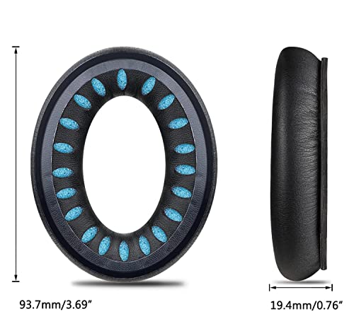 SOULWIT Protein Leather Earpads Replacement para Bose Triport 1 (TP-1), Triport 1A (TP-1A), Around-Ear 1 (AE1) Auriculares, Almohadillas con espuma de aislamiento de ruido, grosor añadido - Negro miniatura 3