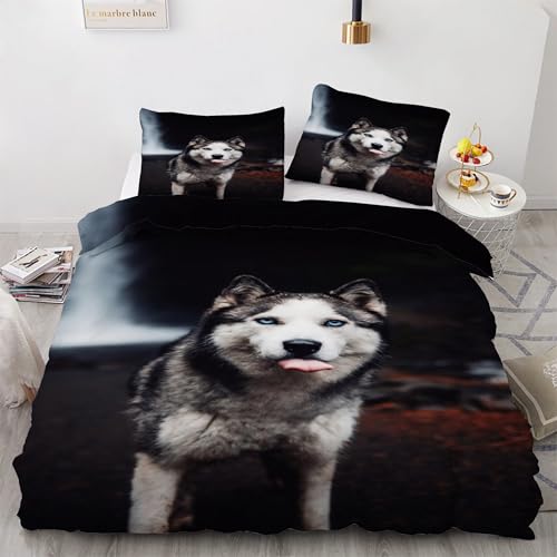 Housse de couette husky fermeture éclair lit 2 personnes 240x260