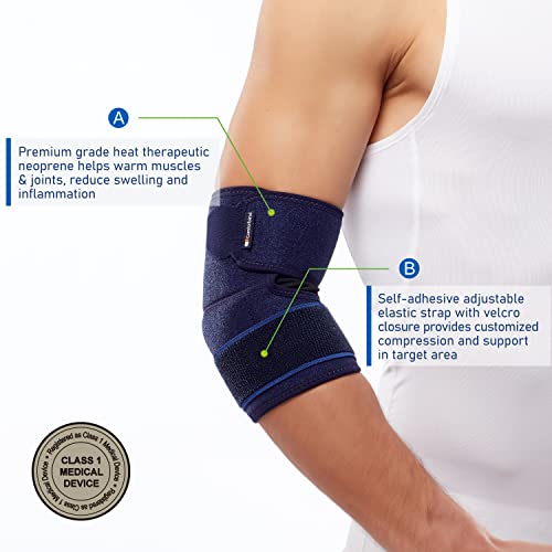 Adjustable Elbow Support By Comforband For Epicondylitis, Tennis Elbow, Golfer’s Elbow, Bursitis, Elbow Sprains, Strains, Tendonitis, Arthritis, Sports Elbow Injury Recovery - Adjustable Compression - One Size - Elbow Pain Relief For Men And Women #TOP2