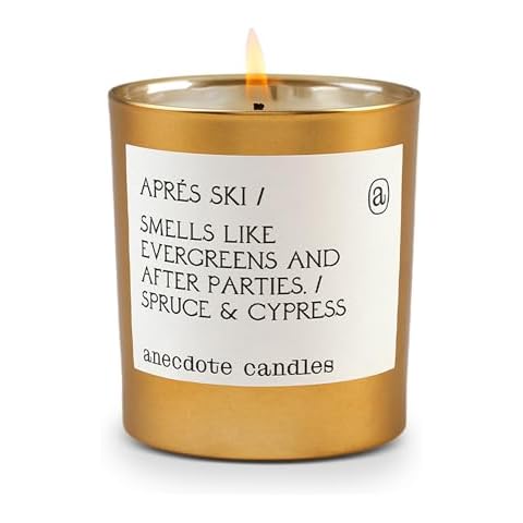 Anecdote 'Apres Ski' Coconut Soy Wax Candle Jar | Premium Hand Poured & Long Burning | Spruce & Cypress Scent | Phthalate-Free | for Home, Office, Gift - 9 Oz Cover
