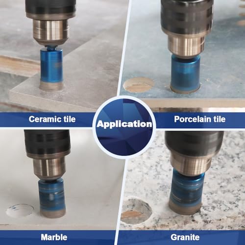 BRSCHNITT 20mm Diamond Core Drill Bit, 2pcs 4/5 Inch Hex Shank Dry Drilling Set for Porcelain Ceramic, Stone, Granite, Marble - Image 4