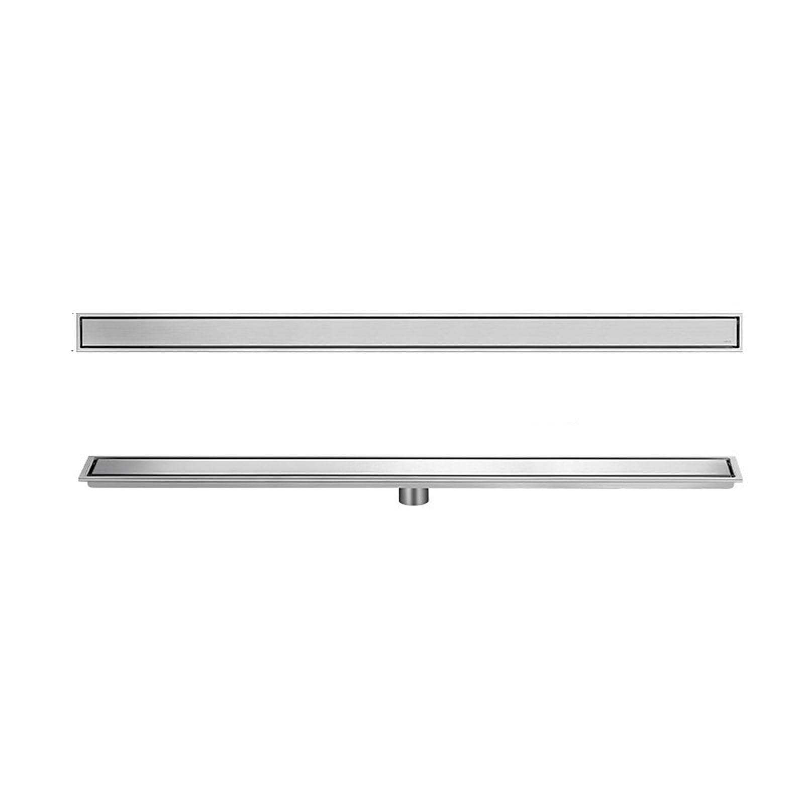 Yihanwuu Brushed Shower Drain 2 In 1 Tile Insert & Cover,Shower Floor Drain Hair Catcher,Linear Shower Floor Drain/Brushed/10 * 120Cm