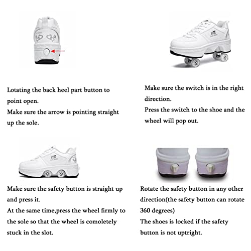 Pairobin Roller Skate Shoes - Sneakers Roller Shoes 2-In-1 Suitable For Outdoor Sports Skating Invisible Roller Skates The Best Choice For Building Confidence Style thumb #5