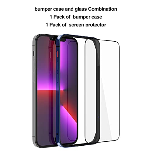 Slim Metal Bumper Case For Iphone 13 Pro Max/14 Plus, Metal Bumper Cover With Soft Tpu Inner [No Signal Interference][Support Wireless Charging] For Iphone 13 Pro Max/ 14 Plus 6.7Inch, Royal Blue #TOP7