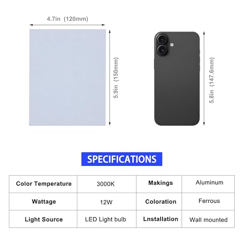 Image of KICAAO LED Wall Sconces Set of Two, 12W Wall Light, White Warm Light 3000K | Hardwired Aluminum Modern Wall Lamp, Up Down Wall Mount Lights for Living Room Hallway Bedroom Decor