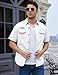 Gihuo Men Shirt Short Sleeve Military Button Down Army Tactical Shirt Utility Cargo Work Uniform Shirt Tops (White, Large)