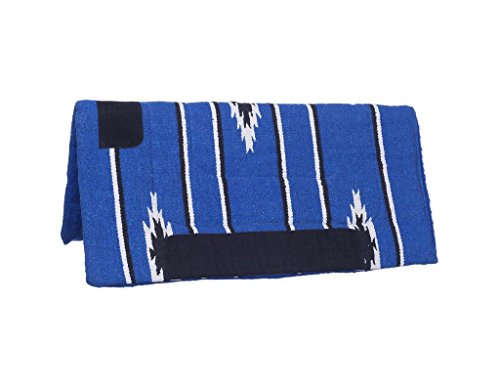 Tough 1 Sierra Square Saddle Pad/Matching Fleece Bottom, Royal/Black/Cream