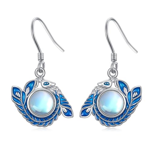 Cat/Butterfly/Evil Eye/Panda/Skull/Celtic Knot Cross Dragonfly Earrings for Women, SILIKEPA 925 Sterling Silver Hook Earrings Hypoallergenic Fine Jewelry Gift