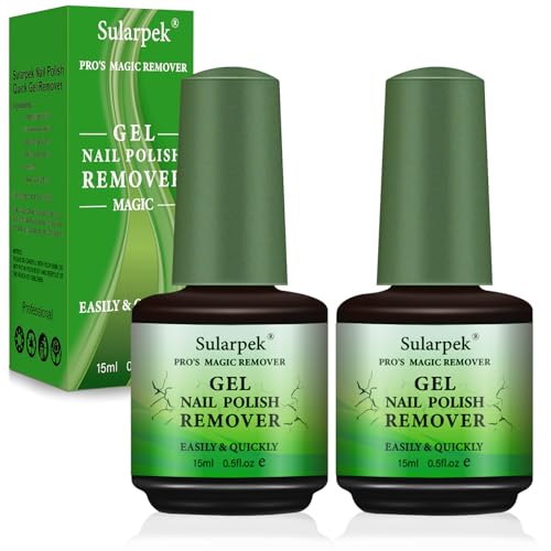 Sularpek Dissolvant Vernis Semi Permanent 2 Pièces, 3-5 Minutes Remover Vernis Semi Permanent Professionnel, Vernis à Ongles en Gel Pour un Retrait Rapide Sans...