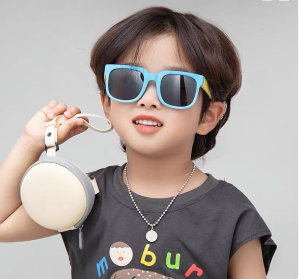 Image of DC DECORIO Foldable Kids Sunglass with Round Case and New Pocket Sunglass for Kids (Pack of 1)