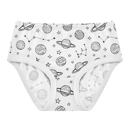 Girls' Underwear Space Star Black White Toddle Brief Panties 2303861