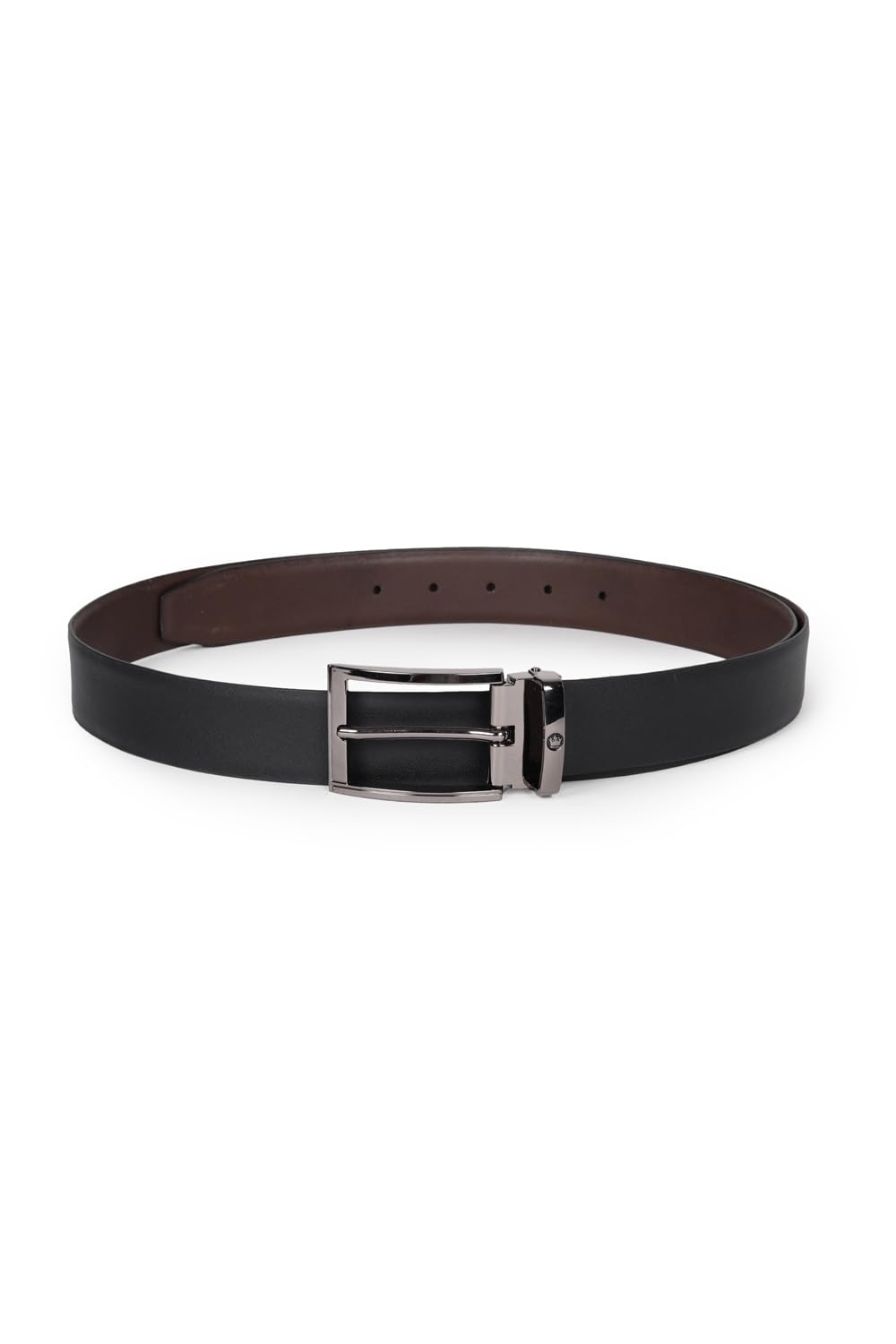 louis philippe Men Solid Reversible Formal Italian Leather with Matt Gun Metal Buckle Belt-picture-36