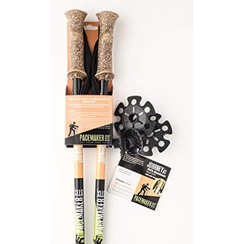 Pair of PaceMaker Stix Journey Anti Shock Trekking Poles for Walking and Hiking - Replaceable Tungsten Tips - Ultralight and Collapsible Sticks - for Exercise, Hiking and Backpacking Cover