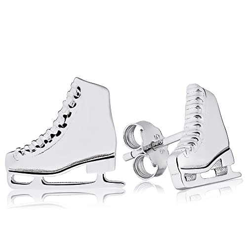 Ice Skate Charm Earrings Sterling Silver Figure Skating