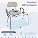 Carousel Sliding Shower Chair Transfer Bench with Swivel Seat, Premium Padded Bath, with Pivoting Arms, Adjustable Space Saving Design for Tubs, Shower, for Handicap & Seniors, Gray