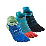 YOUGLE 3 Pairs Five Toe Ankle Socks for Men and Women, Non Slip Low Cut Socks Comfort Fit Performance Athletic Socks for Running (L, Low Cut)