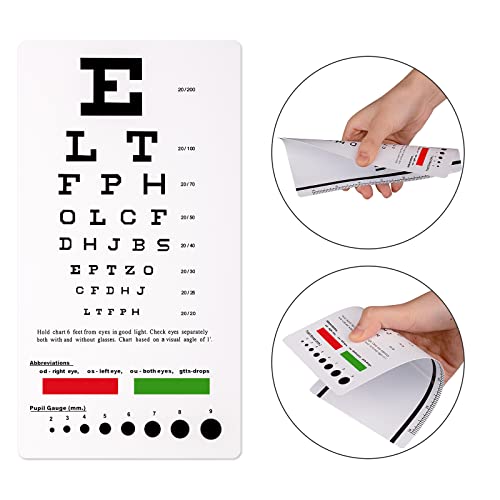 Image of Ultrassist Snellen Eye Chart, Pocket Size Eye Testing Chart 6 Feet 3.9x7.3 inch for Visual Acuity Measuring