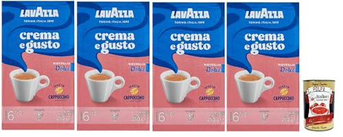 Lavazza Crema e Gusto Dolce, Café Moulu delicato, mélangé avec un mélange arabe et robuste, Intensité 6/10, 4x 250g + Italian gourmet polpa 400g