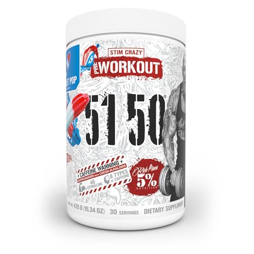 Image of 5% Nutrition 5150 High Stim Pre Workout Powder (Rocket Pop) | Extreme Energy, Focus, Pumps, Endurance | 400mg Caffeine, Citrulline, Beta Alanine, N-Acetyl L-Tyrosine, Alpha GPC, Huperzine