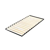 Mellow 1.6 Inch Metal Bunkie-Board-Mattress Support with Wood Slats, Bed Slat Replacement, Twin