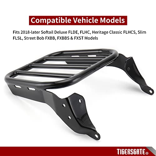 TIGERSGATE Suporte de bagagem esportivo com encosto traseiro removível Sissy Bar compatível com Harl