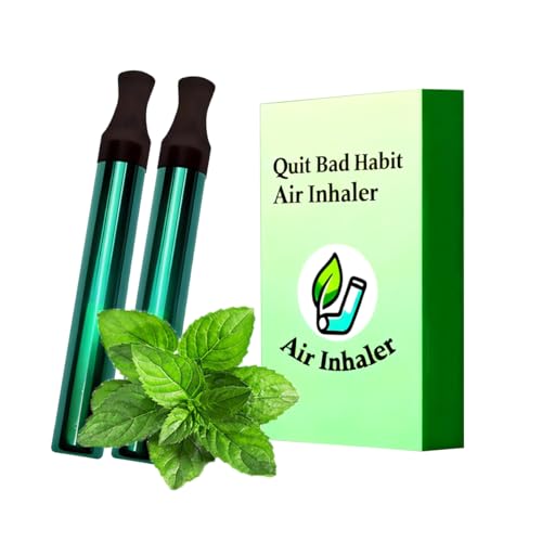 Natural Smokeless Inhaler with Extracts of Mint for Pure Breath Free and Oral Fixation Aids - 2 Packs