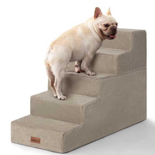 Image of Aodisman Dog Stairs for High Beds 22.6 inch H, 5-Step Pet Steps for Small Dogs