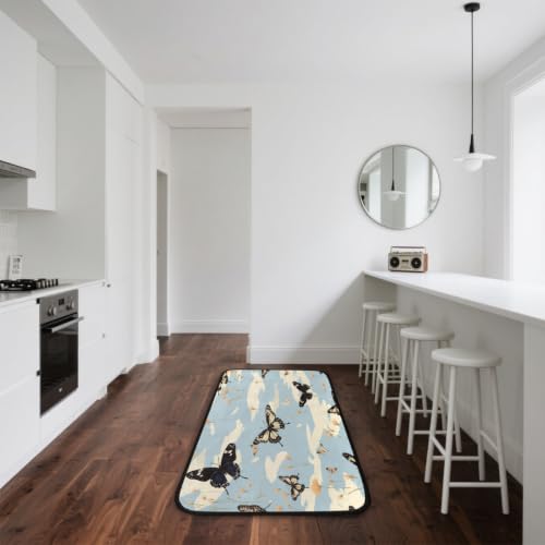 Tapis de cuisine papillon et fleurs 183x61 cm lavable - 7
