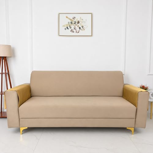 Image of Homerz Premium 'Surya Series' Sofa Cover | Stylish Sofa Protector | Net Fabric | Anti-Stain & Washable Slip Cover Exact Size Antislip (New Jerry Chikku, 2 Pc Armrest, Armrest)