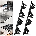 Stainless Steel Stove Gap Cover, 2Pack Retractable Stove Gap Filler for Length 13.8"-27.5" Between Stove and Counter, Rust-Proof Durable Oven Side Gap Filler, Kitchen Countertop Gap Guard, Black