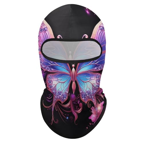 Balaclava de Mariposa Morada para Hombres y Mujeres con Protección Solar Transpirable y Cubierta Total para Senderismo, Ciclismo, Correr, Conducción miniatura 7