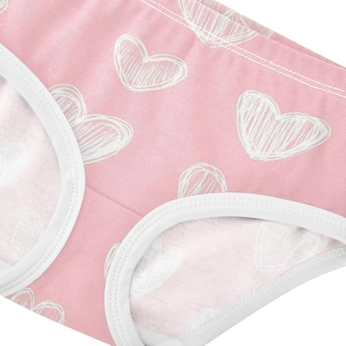 Wusikd Hearts White Girls' Underwear Cotton Girls Briefs Soft Toddler Underwear 2T4