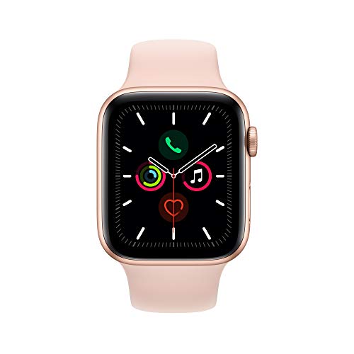 Image of Apple Watch Series 5 (GPS, 44mm) - Gold Aluminum Case with Pink Sport Band
