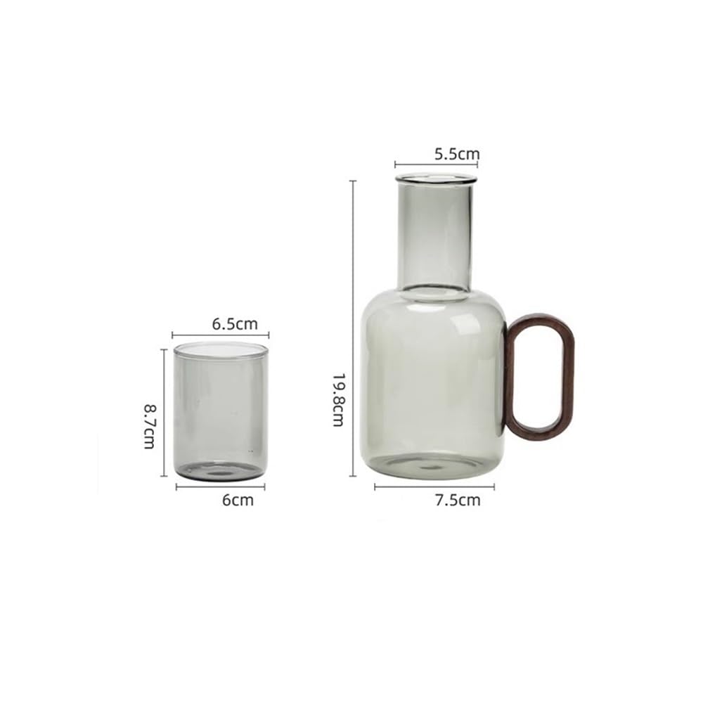 Praktyczny Prosty szklany dzbanek na zimną wodę z kubkiem i uchwytem do użytku domowego, do soków, kawy, mleka, zimnych lub gorących napojów, 850 ml Dzbanek do mrożonej herbaty