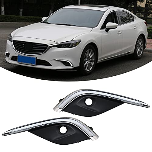 マツダ アテンザ GJ2AW フロント フォグライトカバー LEDデイライト MC前GJアテンザ用フォグランプカバー交換型デイライト、これはよ