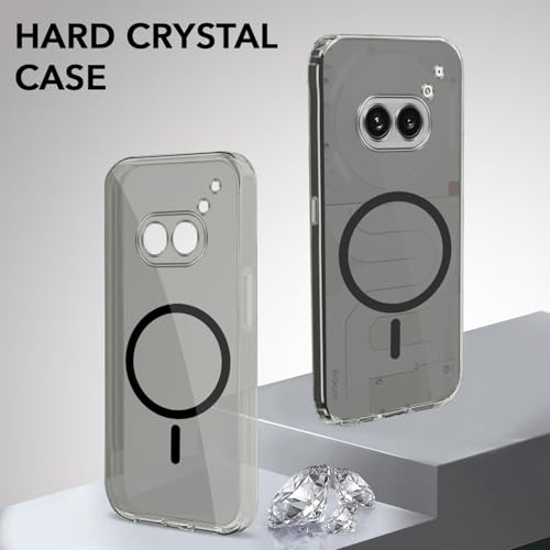 Image of Jkobi Lifetime Anti-Yellow MagSafe Compatible Clear Back Cover Case for Nothing Phone 2A 5G (Sleek Hard Crystal | Shockproof and Camera Protection)