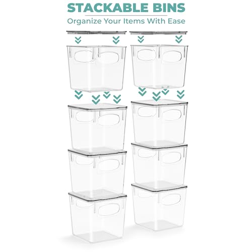 Image of Sorbus Clear Toy Storage Bins with Lids, Stackable (Small, 4 Pack)