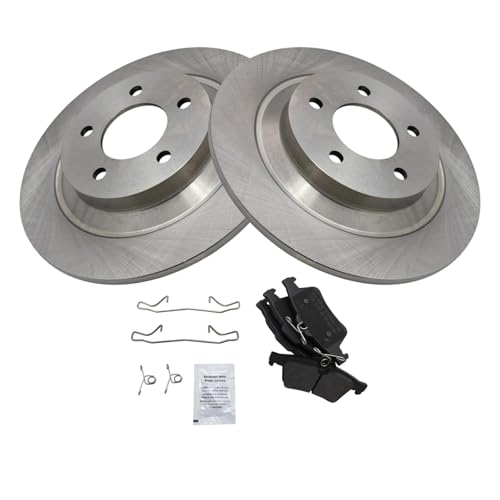 Image of TRQ Rear Brake Pad and Rotor Set Semi Metallic Rotors | For 2007-2015 Mazda 5
