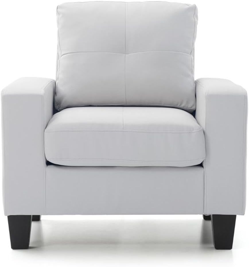 Glory Furniture Newbury Faux Leather Club Chair in White
