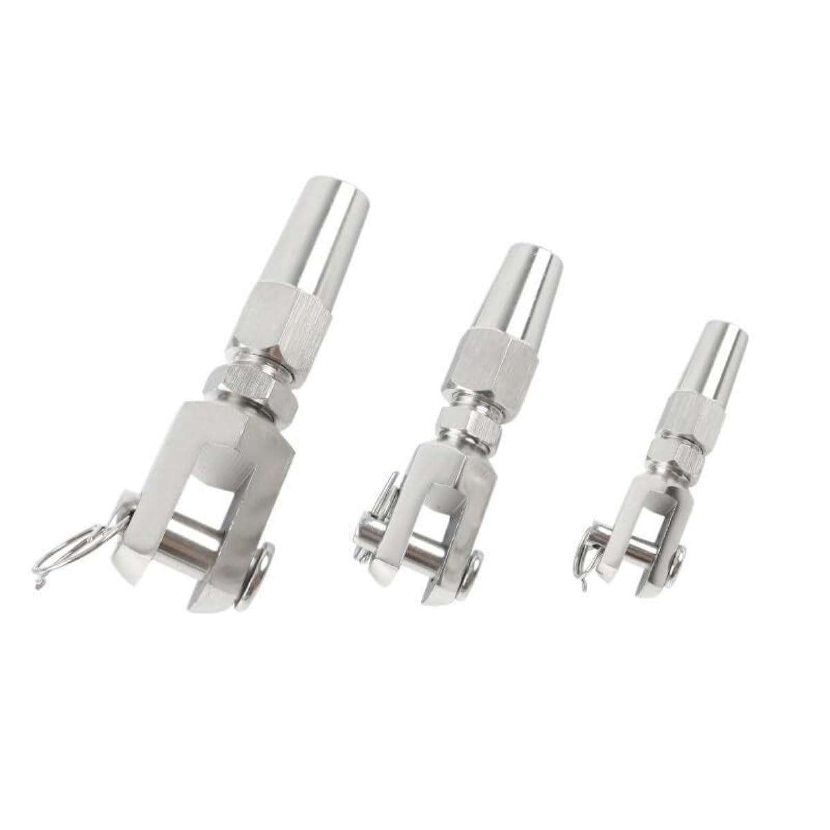 2 terminales de horquilla sin estampa de acero inoxidable for cables de 3 mm, 4 mm, 5 mm, 6 mm y 8 mm, instalación rápida de grado marino, accesorios de bricolaje, clips for cables de acero(3mm)