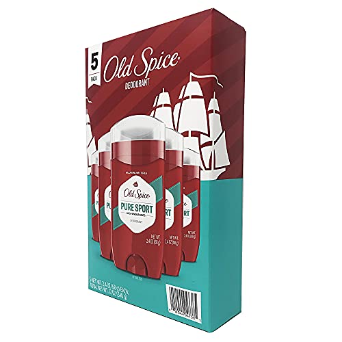 Old Spice Pure Sport High Endurance - Paquete de 5 varillas desoderantes para hombre, (2.5 onzas cada uno)
