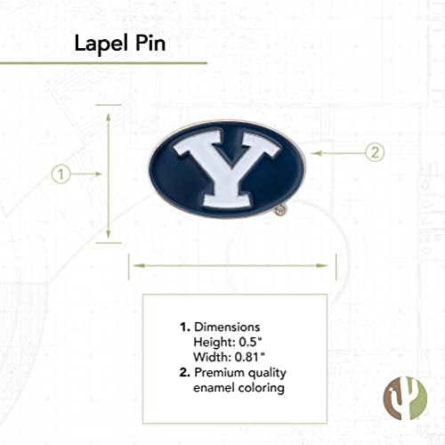 Image of Desert Cactus Brigham Young University Lapel Pin BYU Cougars Made of Metal for Formal Wear, Bag and Hat Jewelry, and Tie Tack