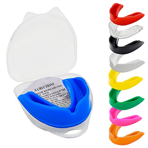 Mundschutz - Professioneller Schutz für Kontaktsport, Rugby, Kampfsport, Karate, MMA, Boxen, Hockey, Fußball, Flexibel für Jugendliche & Erwachsene (Blau)