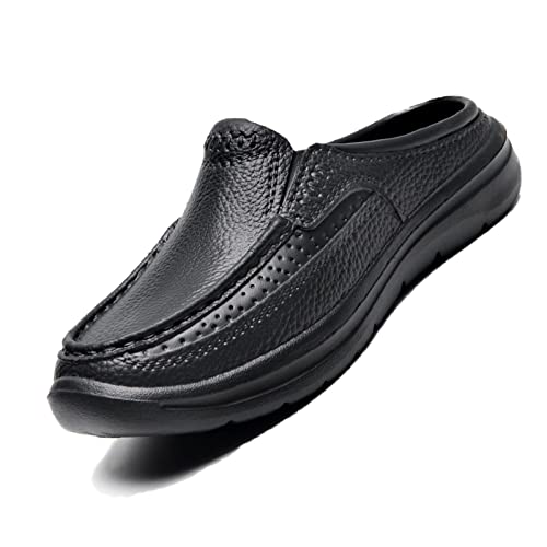 DirraBra Men's Arch Support Orthopedic Slip on Mules,Baotou Backless Plantar Fasciitis Relief Mules Slippers Breathable Outdoor Casual Non-Slip Driving Loafers