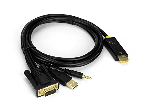 Sewell Direct SW-30510 Moray VGA to HDMI in-Line Active Cable Converter, 1080P, 6-Feet with Audio